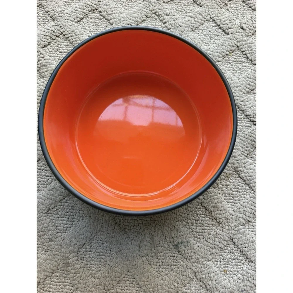 Rae Dunn - Halloween Pet Bowl - BLACK & ORANGE